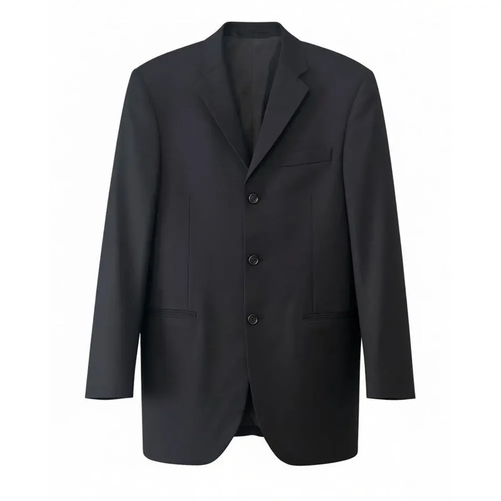Burberry London 100% Wool Suit Jacket •Men 36R•Navy Blue 3 Button Blazer Barneys
